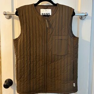 Rains Quilted Vest in Brown